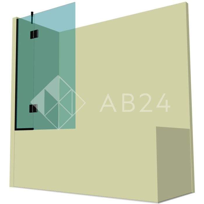 Стеклянная шторка для ванной DK-703P в опорном профиле