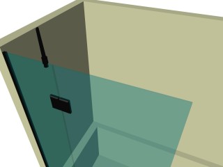 Стеклянная шторка для ванной DK-703P в опорном профиле