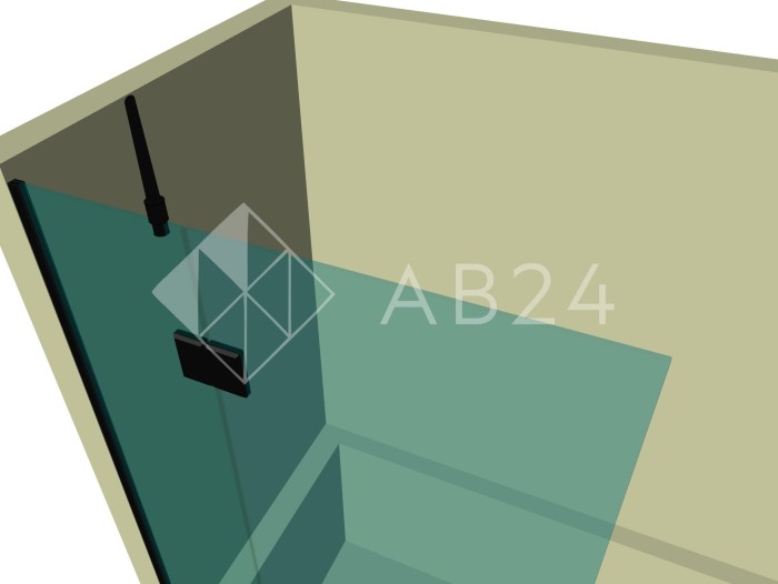 Стеклянная шторка для ванной DK-703P в опорном профиле