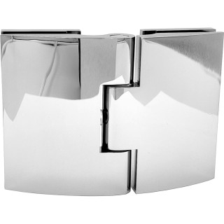 Петля Европа FDP-113 стекло-стекло 180° с крышками, латунь/хром