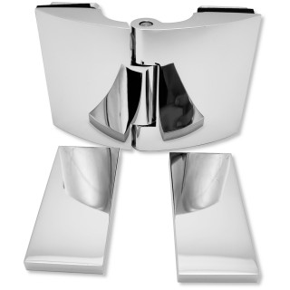 Петля Европа FDP-113 стекло-стекло 180° с крышками, латунь/хром