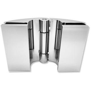 Петля Европа FDP-113 стекло-стекло 180° с крышками, латунь/хром