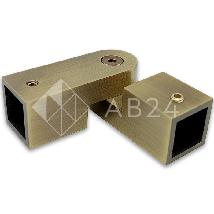 Соединитель FDC-57 трубы 15х15 регулируемый 90°-180°, нержавейка/бронза