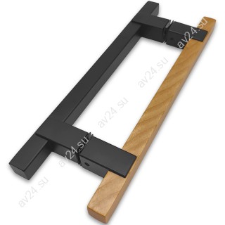 Ручка для сауны FDR-171, 20х220х320 мм, нержавейка/дерево/черный