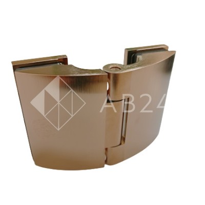 Петля Европа FDP-113 стекло-стекло 180° с крышками, латунь/матовое розовое золото