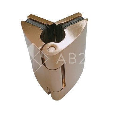 Петля Европа FDP-113 стекло-стекло 180° с крышками, латунь/матовое розовое золото