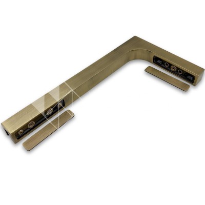 Угловой стабилизатор Диор FDK-3L стена-стекло 90° левый, латунь/бронза