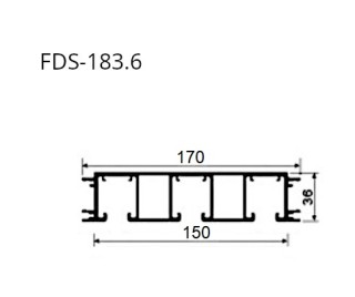 Трек FDS-183.3 для раздвижной системы FDS-18 для трех дверей длина 3 м, алюминий/черный
