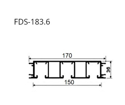Трек FDS-183.3 для раздвижной системы FDS-18 для трех дверей длина 3 м, алюминий/черный