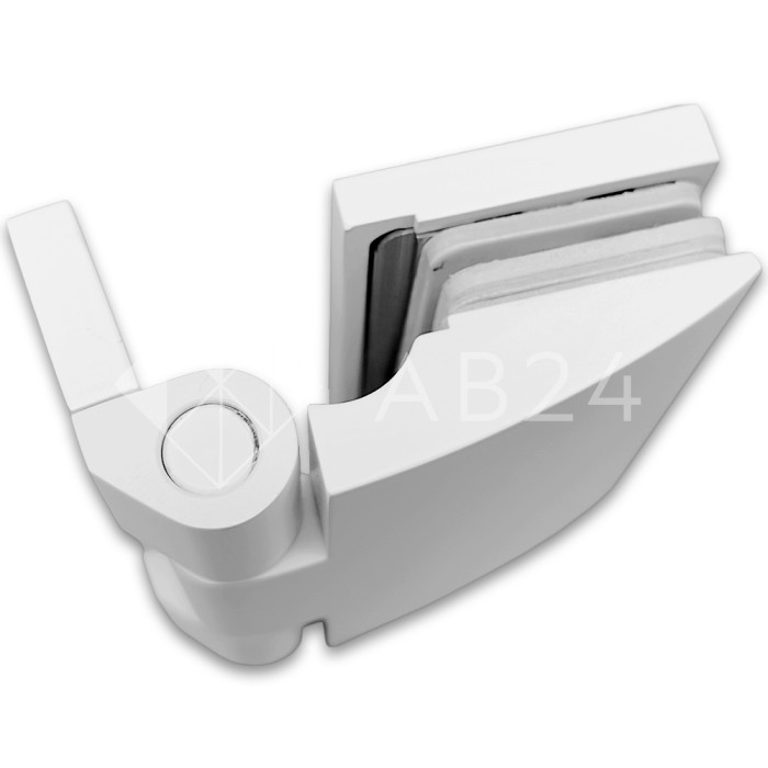 Петля Европа FDP-118 стена-стекло 90° с крышками, латунь/белый