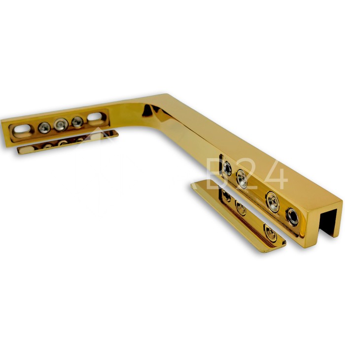 Угловой стабилизатор Диор FDK-4R стена-стекло 90° правый, нержавейка/золото