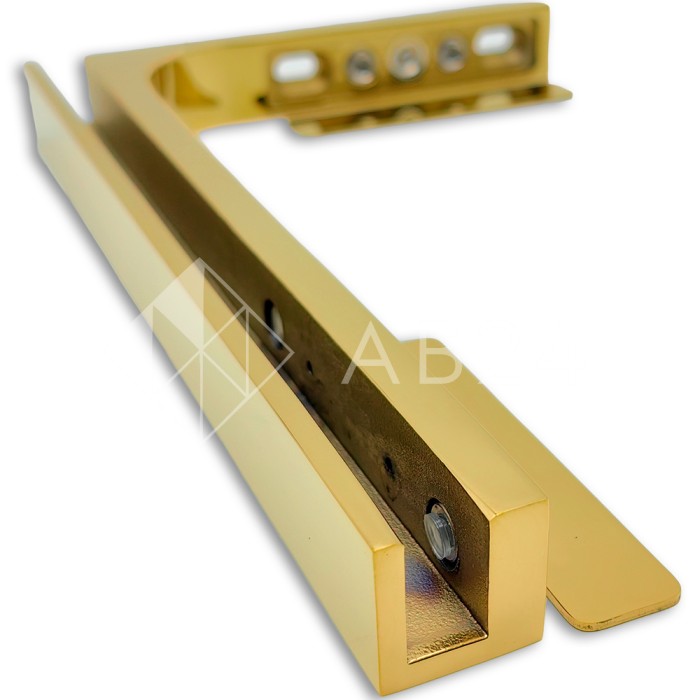 Угловой стабилизатор Диор FDK-4R стена-стекло 90° правый, нержавейка/золото