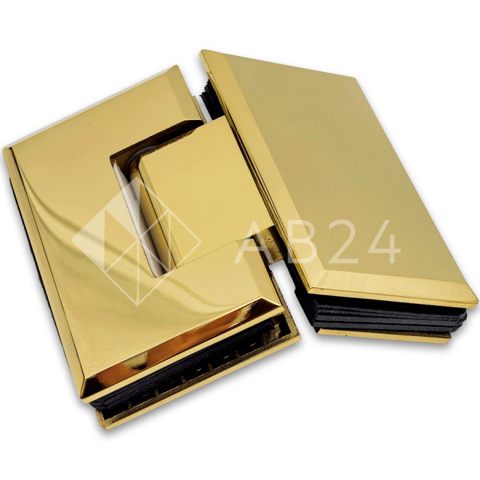 Петля Бета FDP-24 стекло-стекло 135°, нержавейка/золото