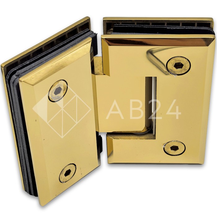 Петля Бета FDP-24 стекло-стекло 135°, нержавейка/золото