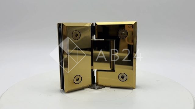 Петля Бета FDP-24 стекло-стекло 135°, нержавейка/золото