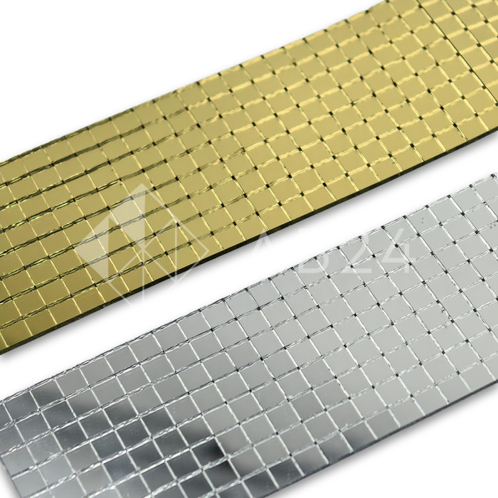 AV405: Зеркальная мозаика, лента самоклеющаяся, длина 1 м, золото