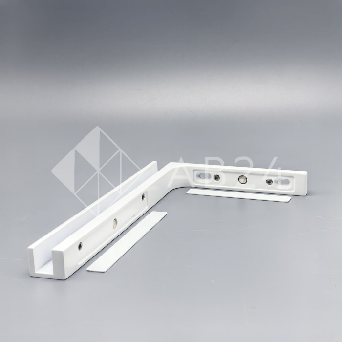 Угловой стабилизатор Диор FDK-5R стена-стекло 90˚ правый, нержавейка/белый