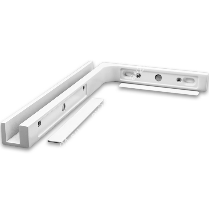 Угловой стабилизатор Диор FDK-5R стена-стекло 90˚ правый, нержавейка/белый