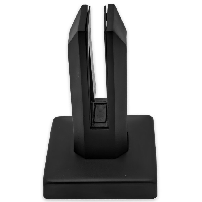 Стойка FOS-102 ПРЕМИУМ для стекла напольная, 100х158 мм, без сверления, дюплекс/черный