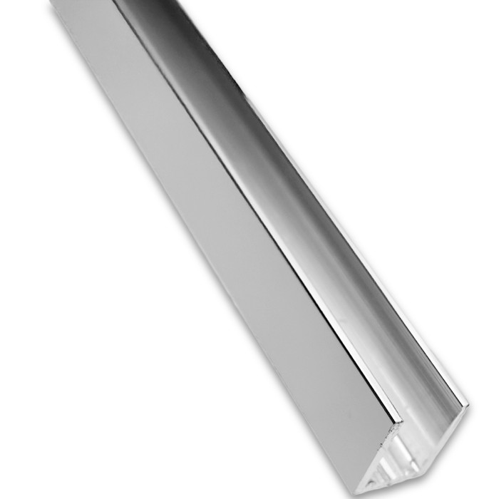 Профиль для стекла FDPA-52.22 с дефектом, 15х12х1.5, длина 2,2 м, алюминий/полированный