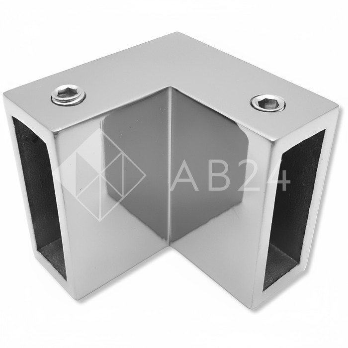 Соединитель FDC-32 трубы 30х10 угловой 90° вертикальный, нержавейка/полированный