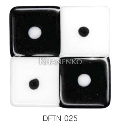 Фьюзинг квадрат DFTN 025 черно-белого цвета, 6 см