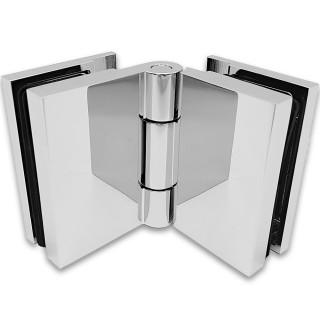 Петля Майя FDP-171 стекло-стекло 180°, латунь/хром