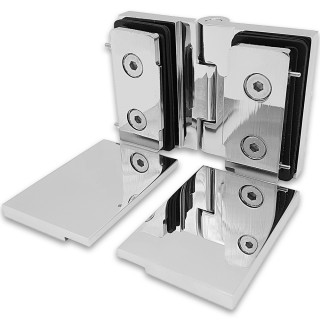 Петля Майя FDP-171 стекло-стекло 180°, латунь/хром