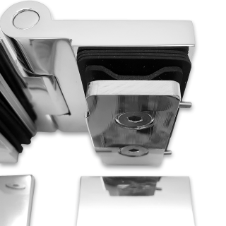 Петля Майя FDP-171 стекло-стекло 180°, латунь/хром