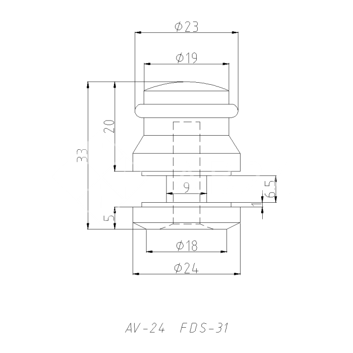 Фиксатор трека FDS-31, нержавейка/черный