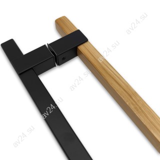 Ручка для сауны FDR-172, 20х450х550 мм, нержавейка/дерево/черный