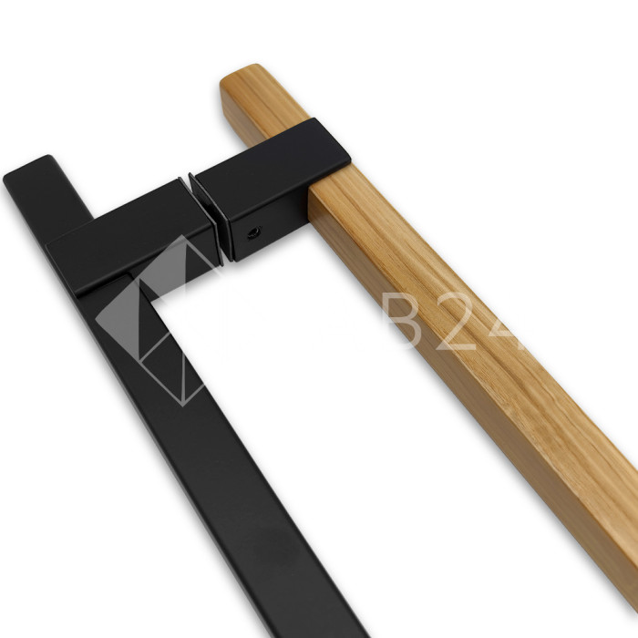 Ручка для сауны FDR-172, 20х450х550 мм, нержавейка/дерево/черный