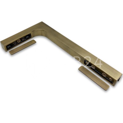 Угловой стабилизатор Диор FDK-3R стена-стекло 90° правый, латунь/бронза