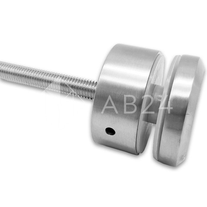 Стеклодержатель FKK-44, 10х20 мм Ø50 мм М10x1.5 для стекла, нержавейка/матовый