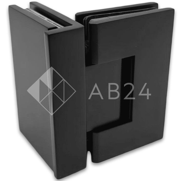 Петля Альфа α FDP-153 Премиум стекло-стекло 90°, нержавейка/черный