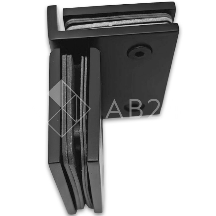 Петля Альфа α FDP-153 Премиум стекло-стекло 90°, нержавейка/черный