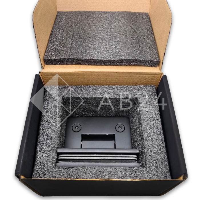 Петля Альфа α FDP-153 Премиум стекло-стекло 90°, нержавейка/черный