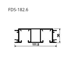 Трек FDS-182.2 для раздвижной системы FDS-18 для двух дверей длина 2 м, алюминий/черный