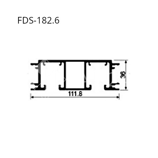 Трек FDS-182.2 для раздвижной системы FDS-18 для двух дверей длина 2 м, алюминий/черный