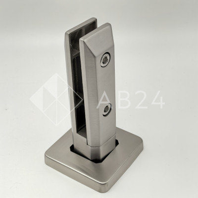 Стойка FOS-05 для стекла напольная 90х190 мм со сверлением и регулировкой, дюплекс/матовый