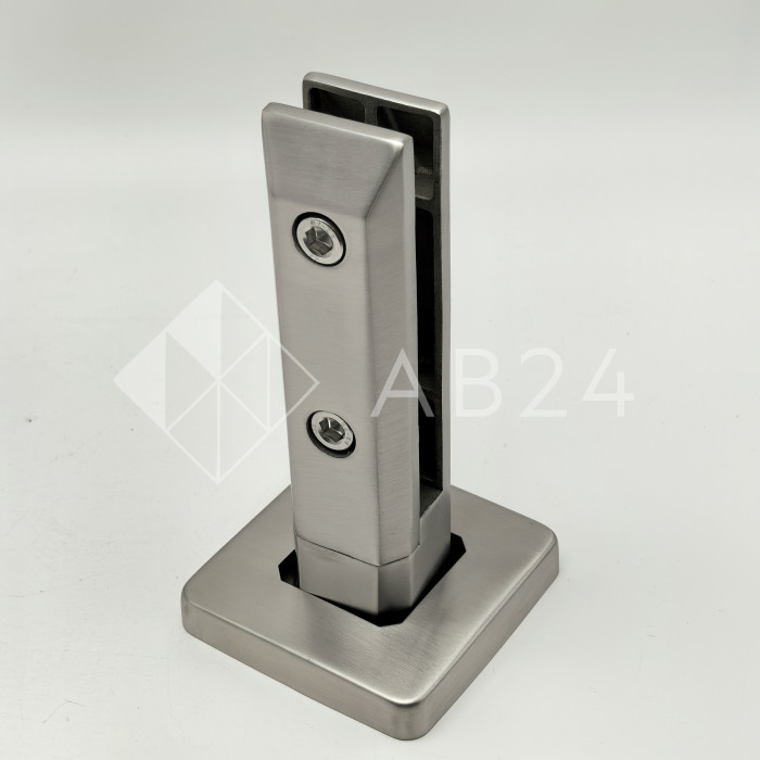 Стойка FOS-05 для стекла напольная 90х190 мм со сверлением и регулировкой, дюплекс/матовый