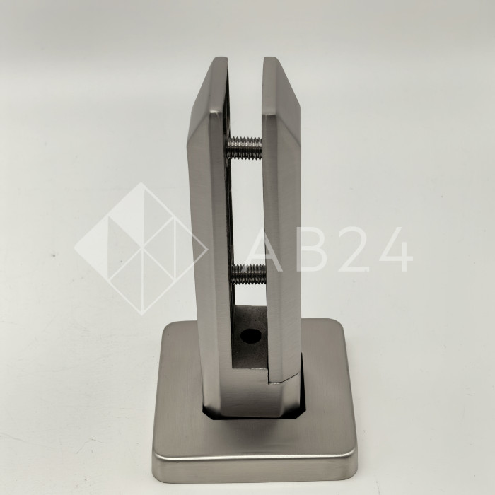 Стойка FOS-05 для стекла напольная 90х190 мм со сверлением и регулировкой, дюплекс/матовый