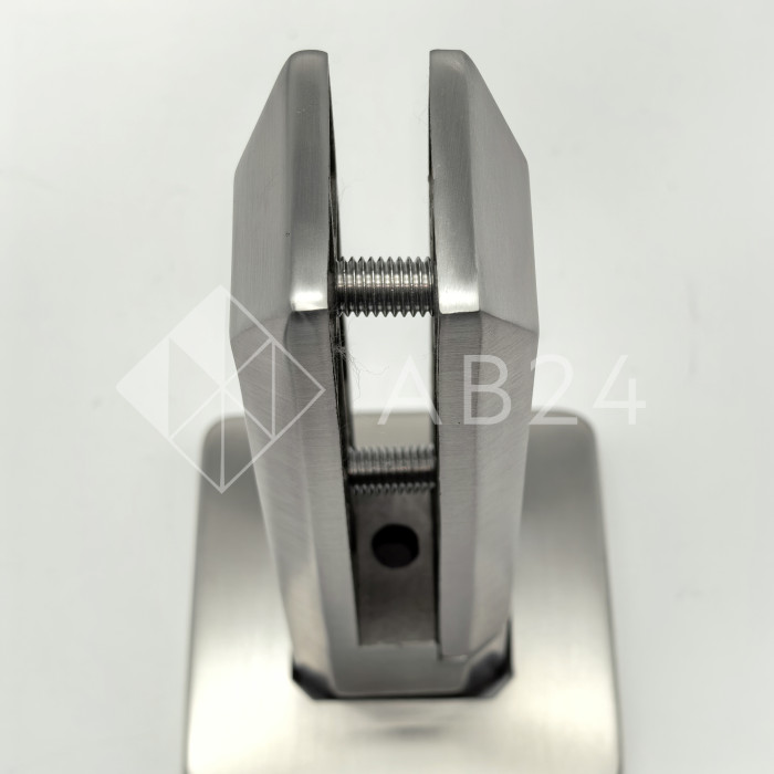 Стойка FOS-05 для стекла напольная 90х190 мм со сверлением и регулировкой, дюплекс/матовый