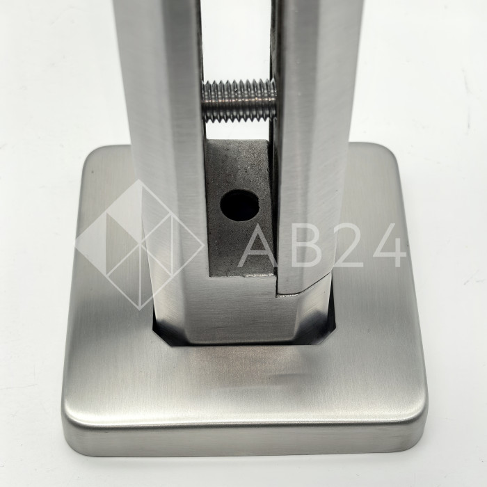 Стойка FOS-05 для стекла напольная 90х190 мм со сверлением и регулировкой, дюплекс/матовый