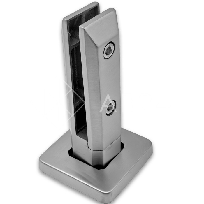 Стойка FOS-05 для стекла напольная 90х190 мм со сверлением и регулировкой, дюплекс/матовый