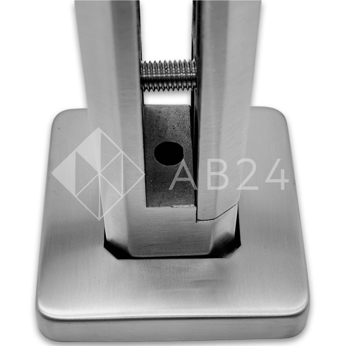 Стойка FOS-05 для стекла напольная 90х190 мм со сверлением и регулировкой, дюплекс/матовый