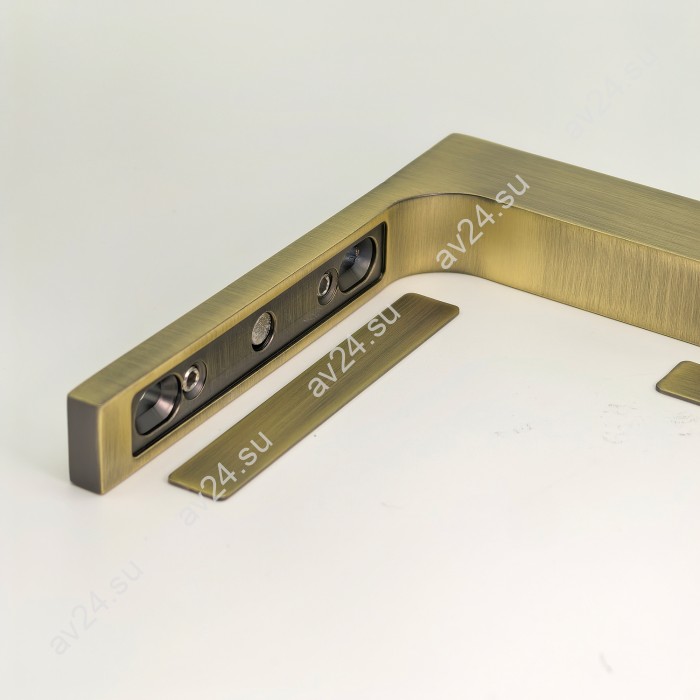 Угловой стабилизатор Диор FDK-5R стена-стекло 90˚ правый, нержавейка/бронза