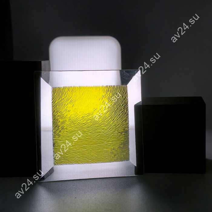Бевелс AV19 дихроичный квадрат 76 х 76 мм желтая шиншилла
