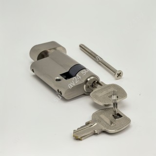 Личинка FKZA-35 для замка стеклянной двери FKZ-35, ключ/вертушка, латунь/матовый