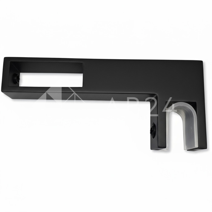 Держатель стекла FDC-35, сквозной 30х10 горизонтальный, нержавейка/черный